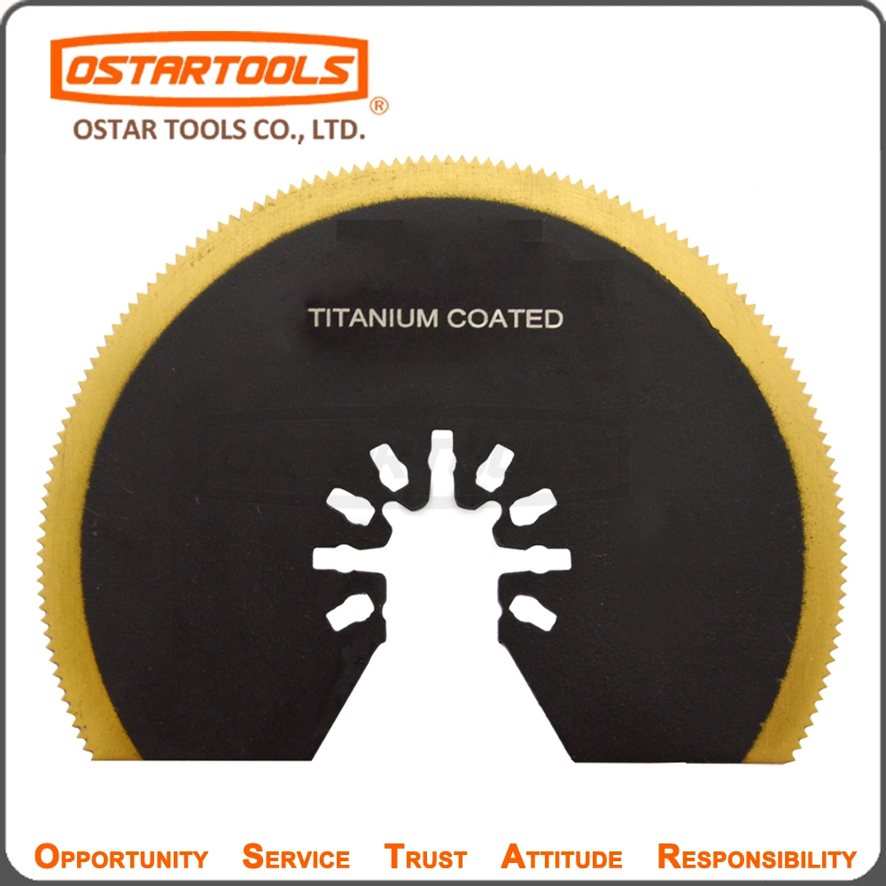 800-1407t 86mm (3-3/8") y 100mm (4") dientes planos bimetálicos de titanio Hoja de sierra oscilante