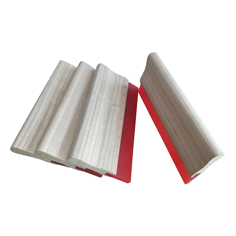 Poignées en bois poignées en aluminium sérigraphie pu Squeegee caoutchouc pour Impression