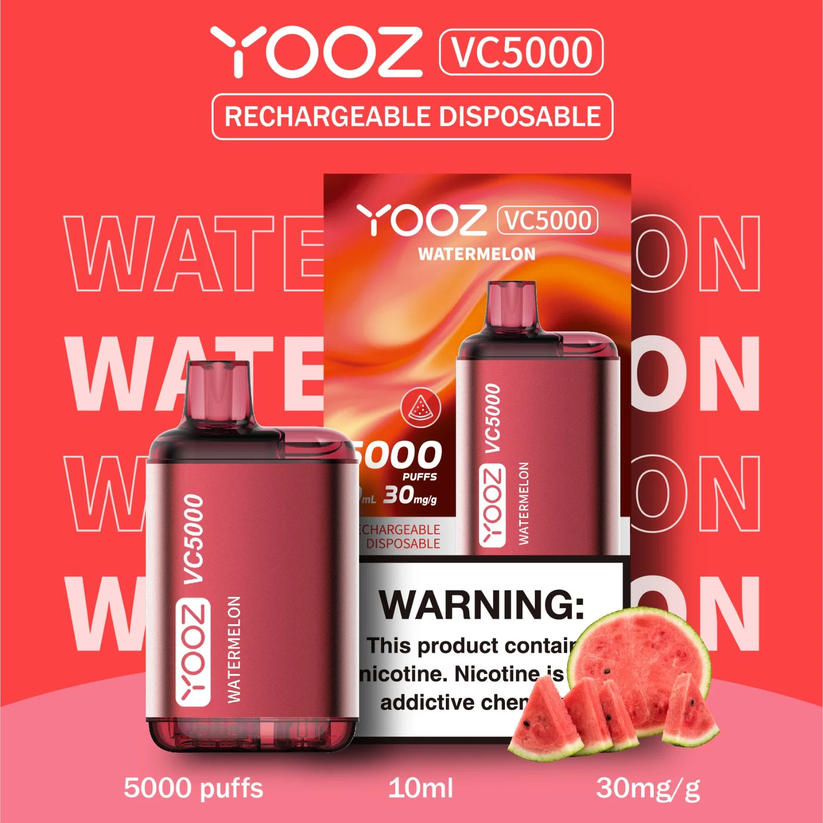 2023yooz New Product, Original Disposable Vape Yooz Vc5000, Fruit Flavor, Rechargeable, Shenzhen Wholesale Electronic Cigarette