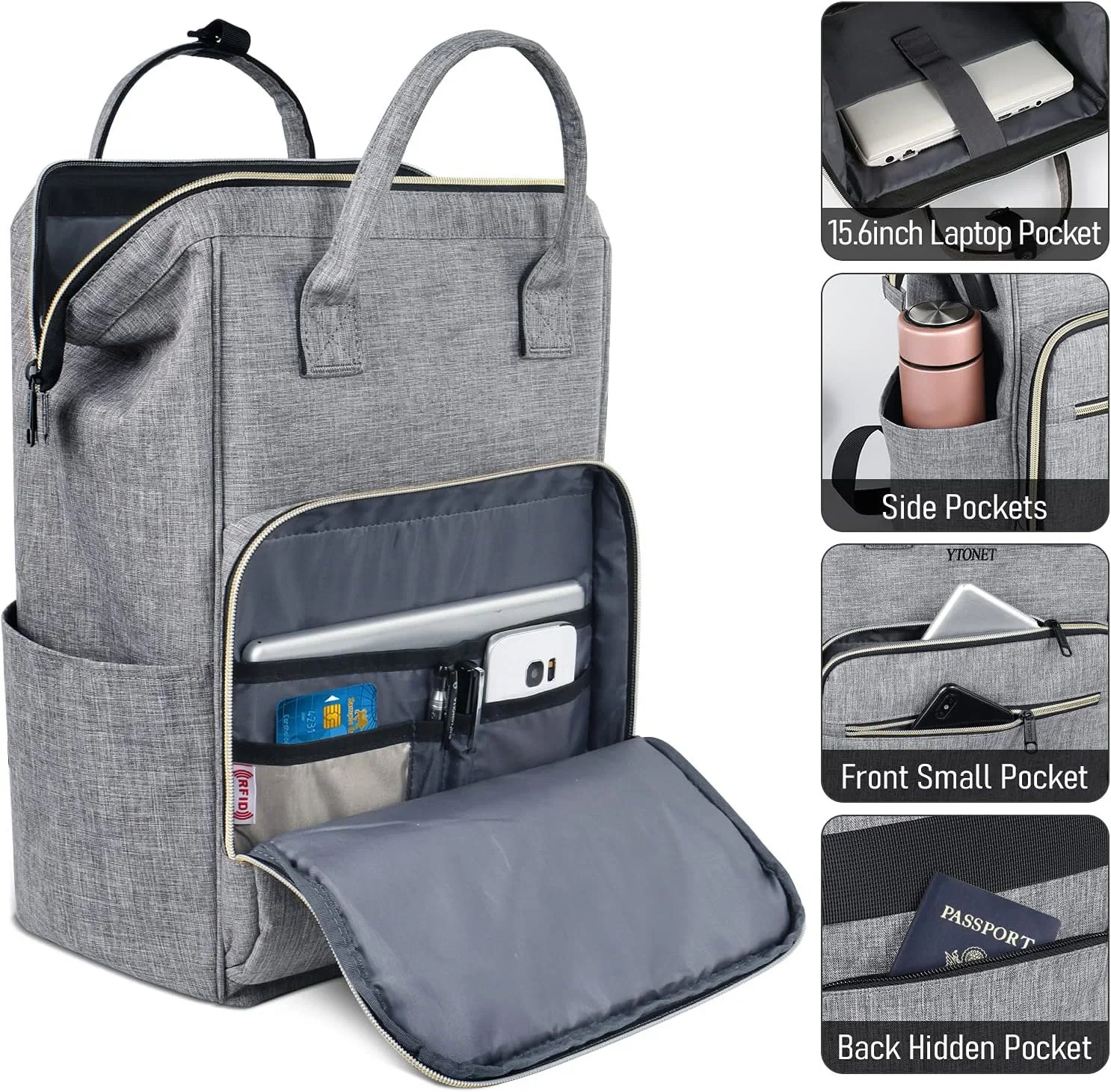 15,6 Zoll Travel Rucksack College wasserabweisend Laptop Rucksack mit USB-Ladefunktion für Handgepäck