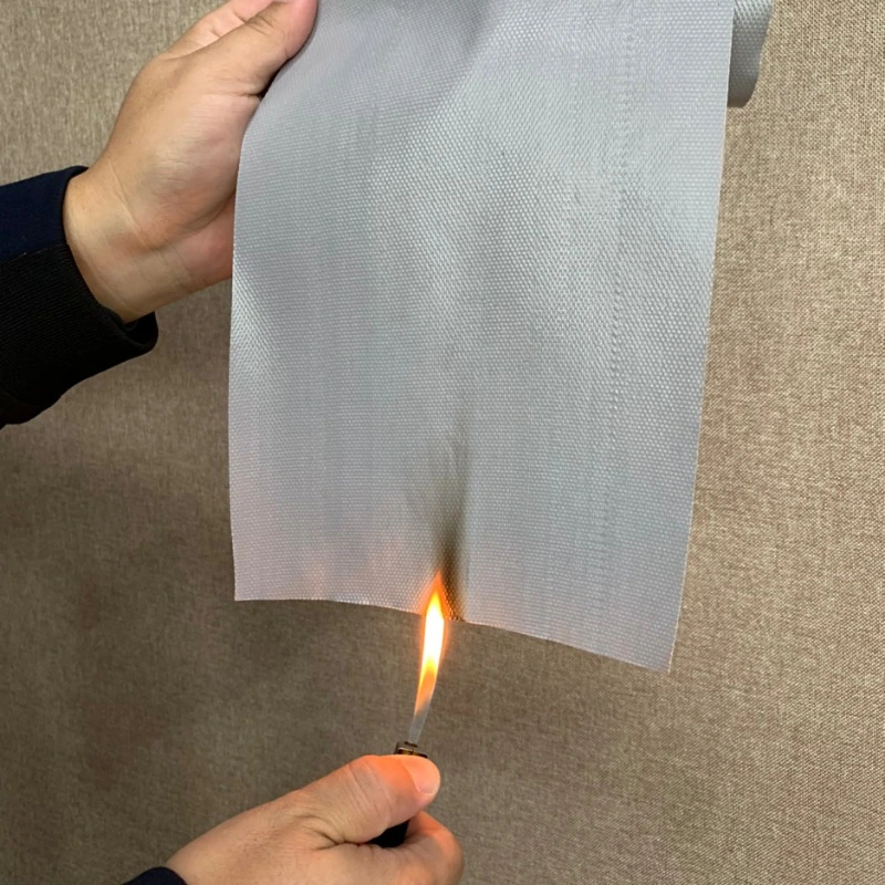 Self Extinguishable Tensile Struscture Waterproof Grey PVC Coated Glass Fiber Fireproof Fabric for Welding Protection