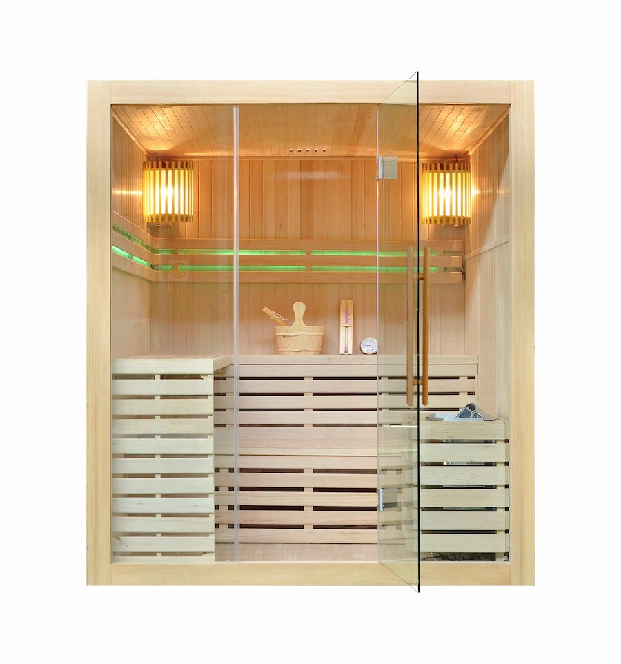 Wholesale/Supplier Home Sauna Steam Shower Enclosure Dry Steam Wood Sauna Room with Glass Frame