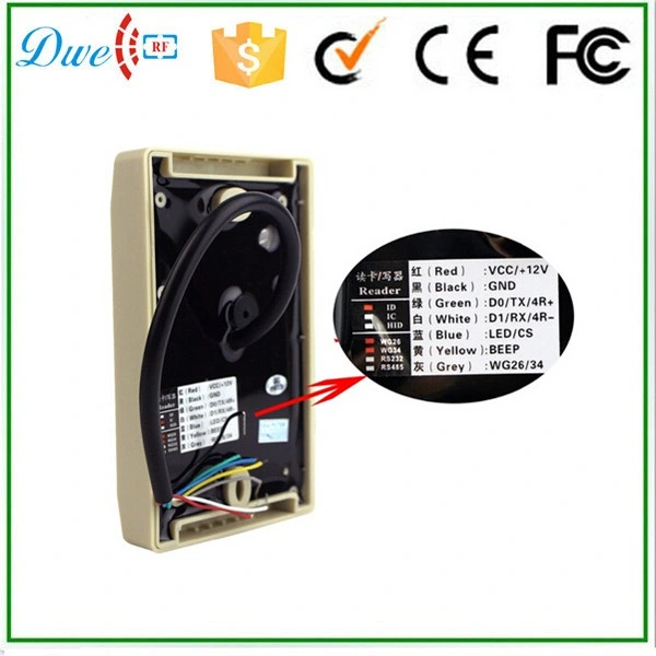 Factory Price 12V Weigand 26 Waterproof IP65 RFID Em-ID 125kHz Proximity Access Control Reader