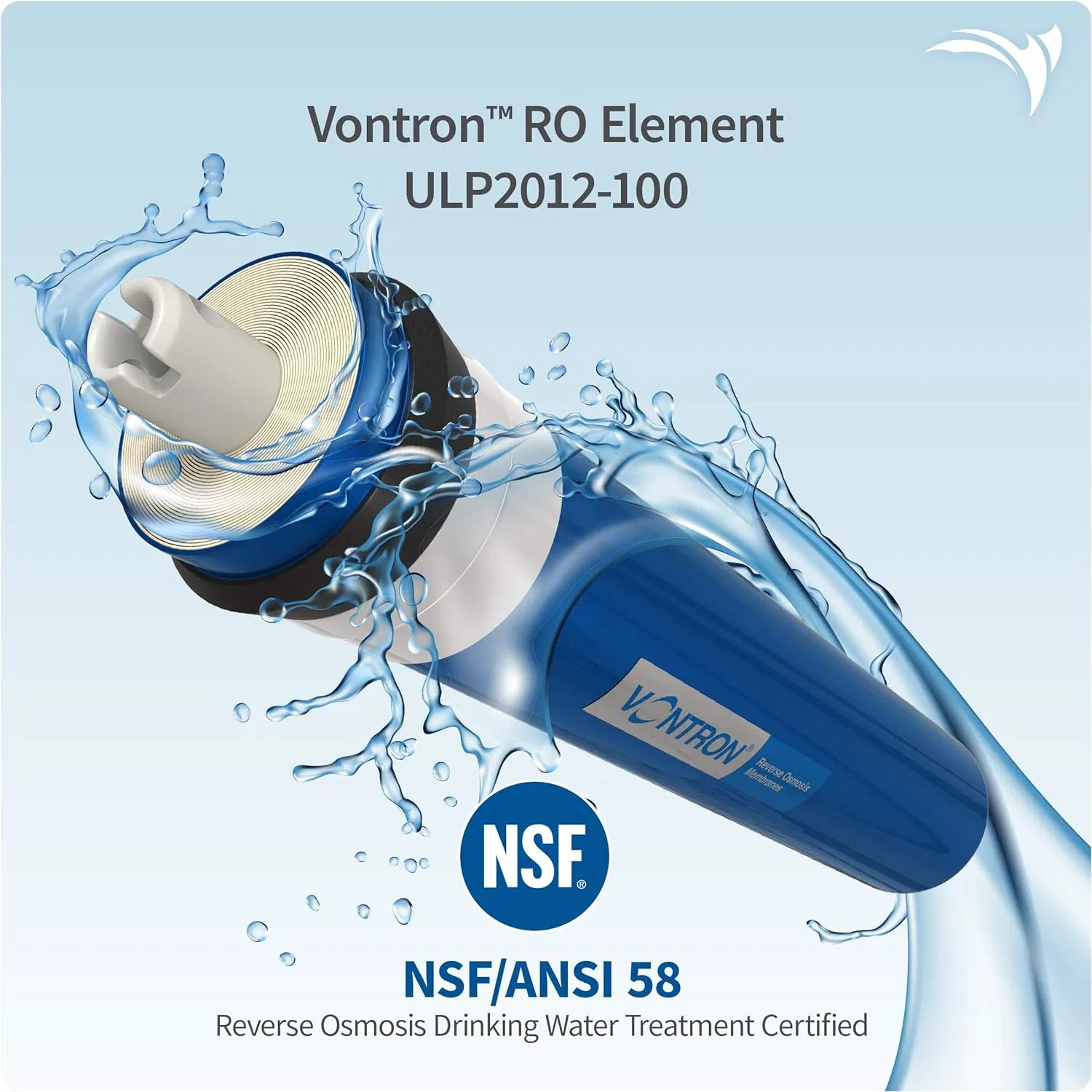 Vontron Residential 100gpd RO Membrane Water Filter Cartridge Replacement