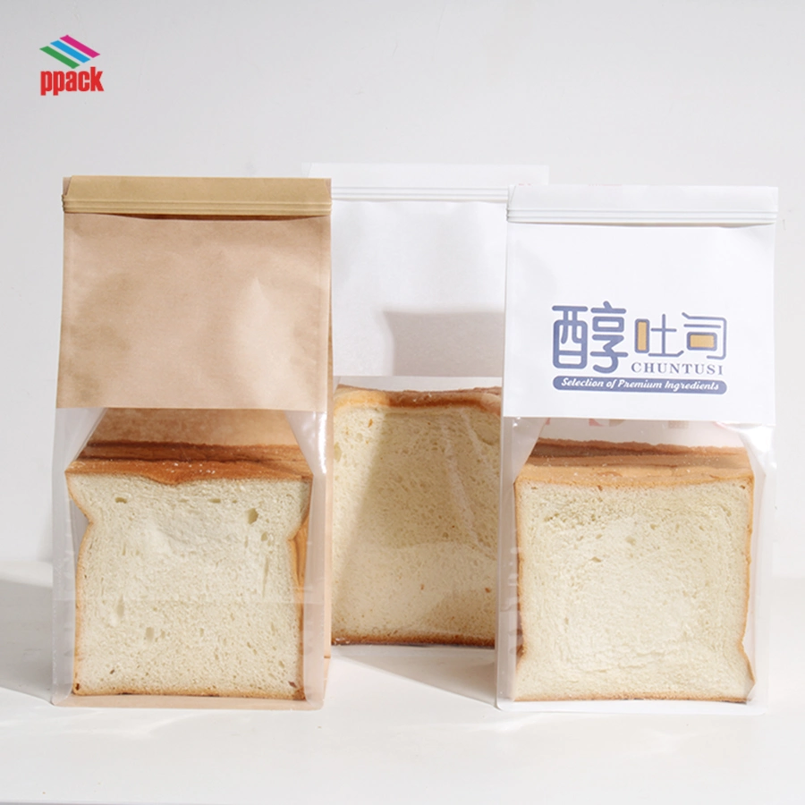 Personalizável Segurança Alimentar Artesanato kraft parafinado Pão Saco de embalagem grande papel de cera Bagsfor Cookies
