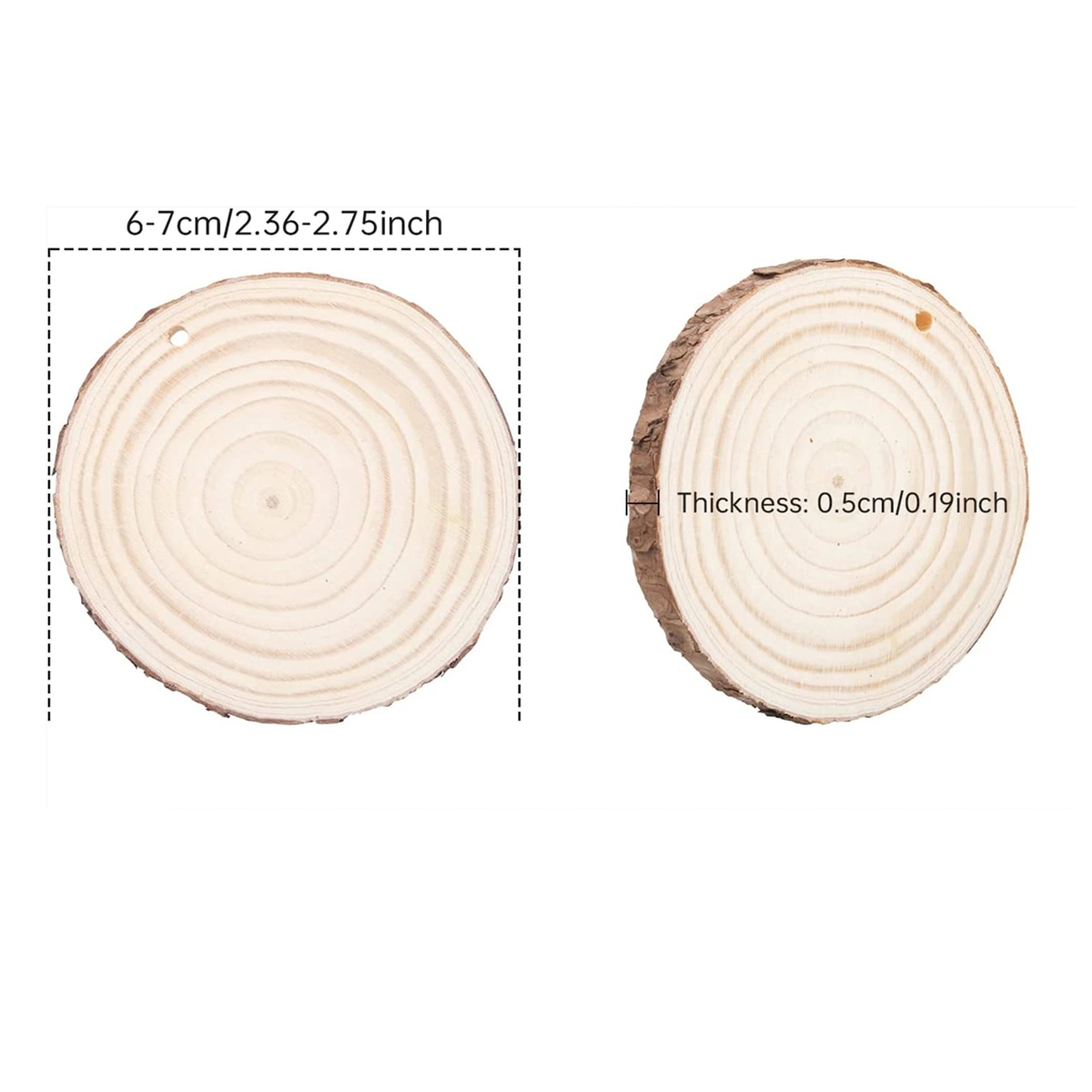 Natural Round Wood Slices Craft for Painting Unfinished Christmas Decoration