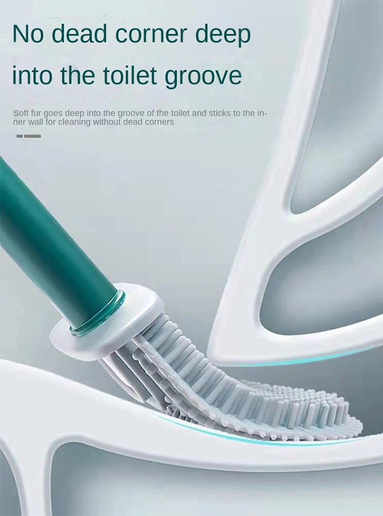 Appareil de nettoyage ménagers brosse wc pour salle de bains facile à nettoyer la tête de brosse brosse wc