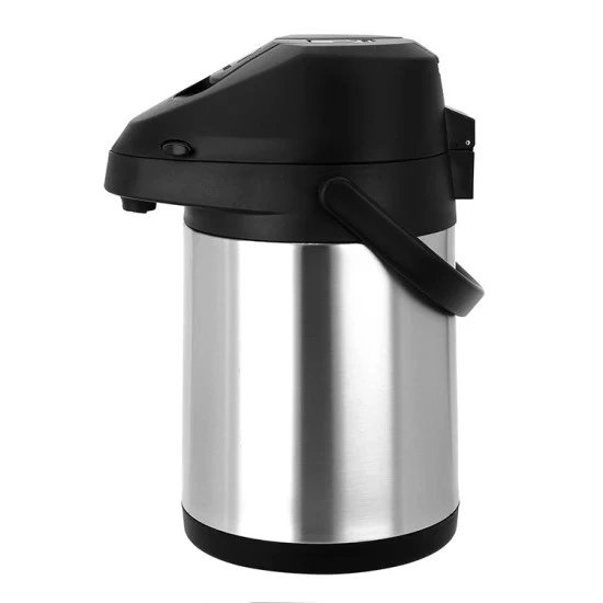 Double Wall Stainless Steel Silver Pump Flask Airpot Air Pressure Coffee Pot