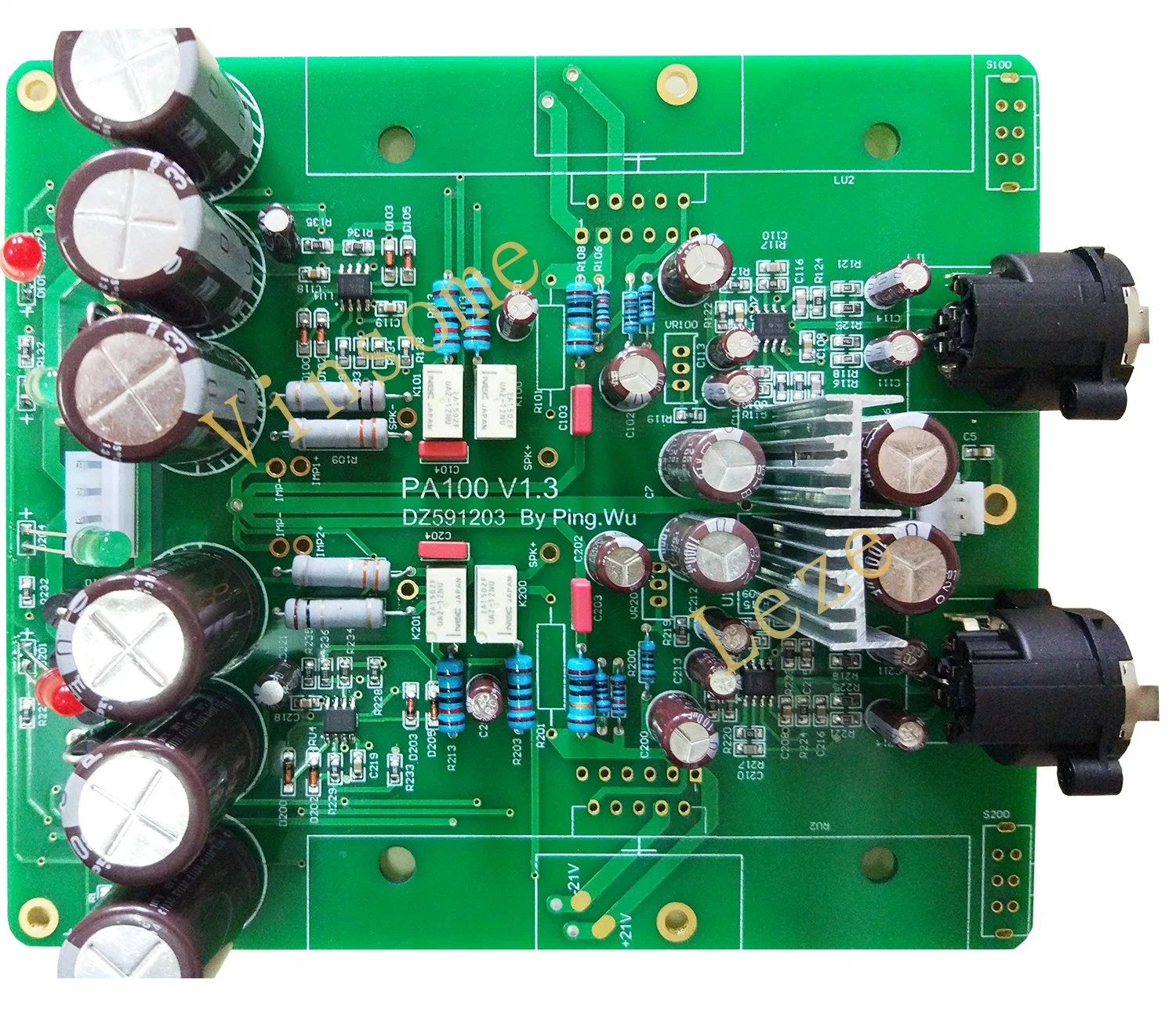 Tda2030 Power Amplifier Board Printed Wiring Board PCB Assembly Design OEM/ODM