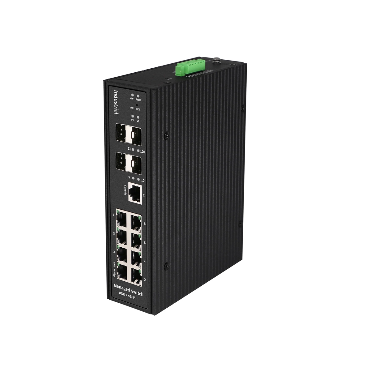 10g Industrial Switch 4*SFP+ and 8 Ports 10/100/1000Mbps L3 Management