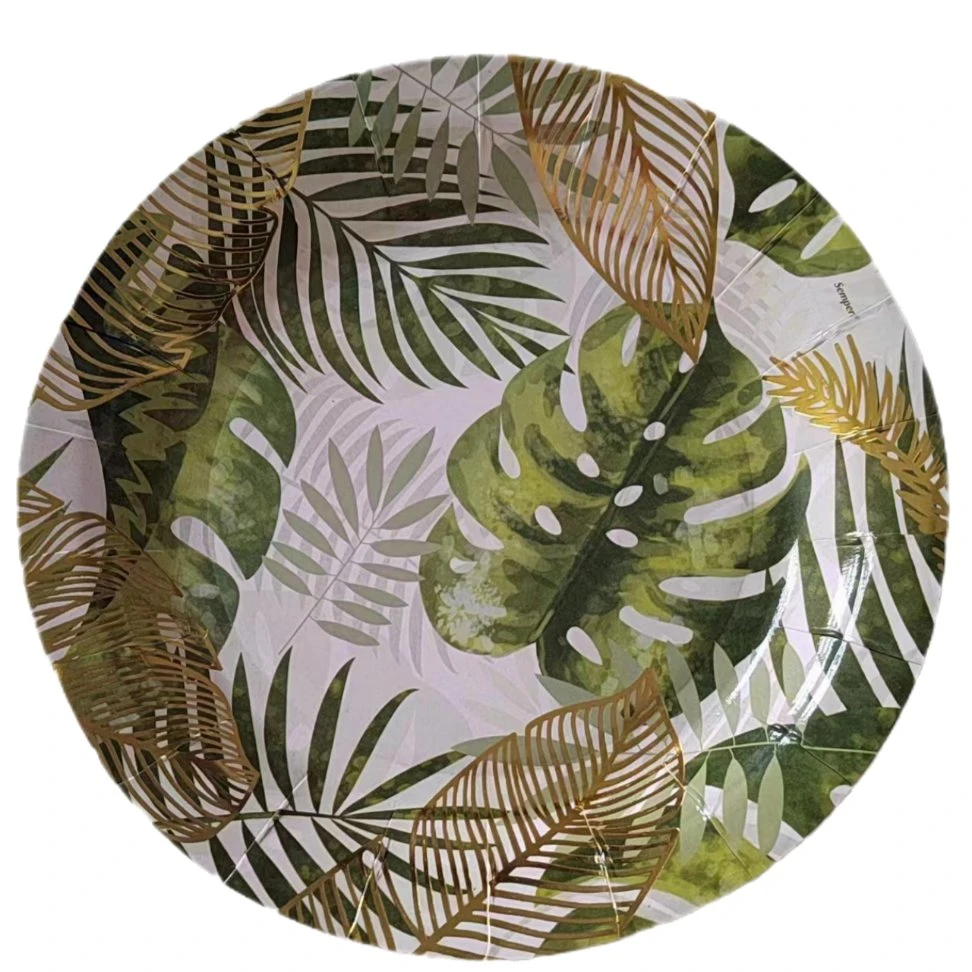 Eco-Friendly Disposable Paper Plates for Delicious Food or Fruit on Party