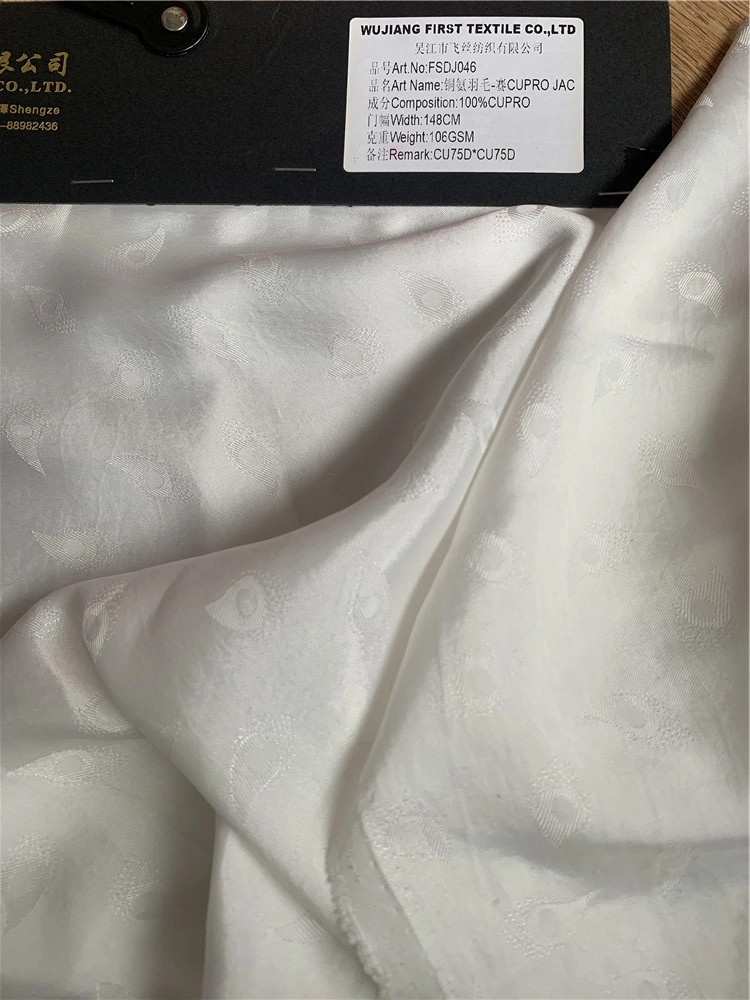 Oeko Tex 100 Certificate Hot Selling Cupro Satin Jacquard Woven Fabric