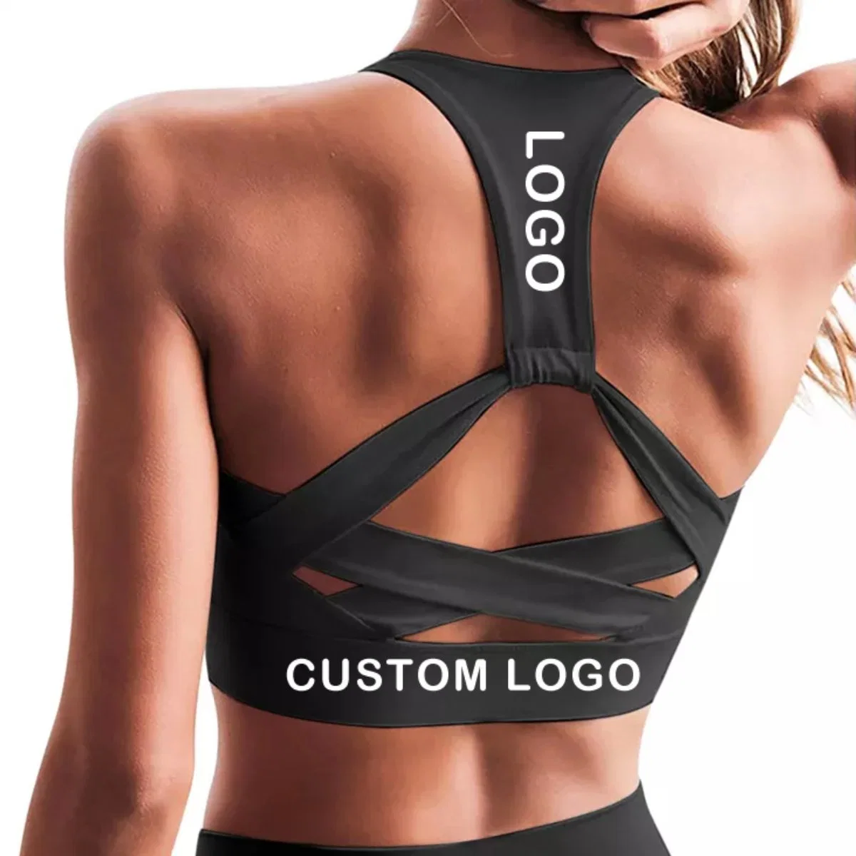 Mayorista/Proveedor Custom Logo Fitness Yoga mujeres sin espalda push up Deportes Usa el sujetador de yoga transpirable para mujer a prueba de golpes