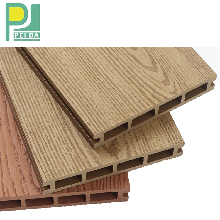 Decorateive Co-Extrusion 3D Embossed WPC Decking Board 150mm 25mm