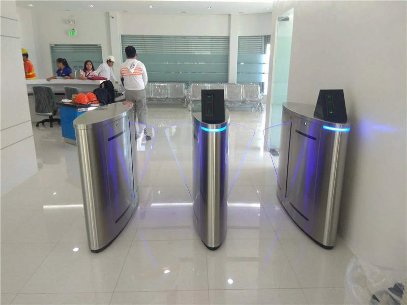 304 Stainless Steel Flap Barrier Turnstile Gate RFID Reader