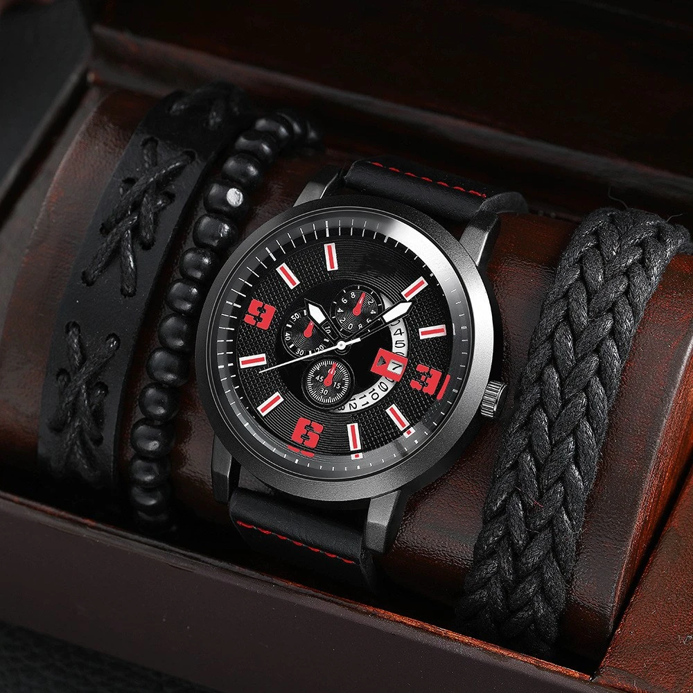 New Men's Business Alloy Quartz Watch Jewelry Set Fashion Watch Wholesale/Supplier