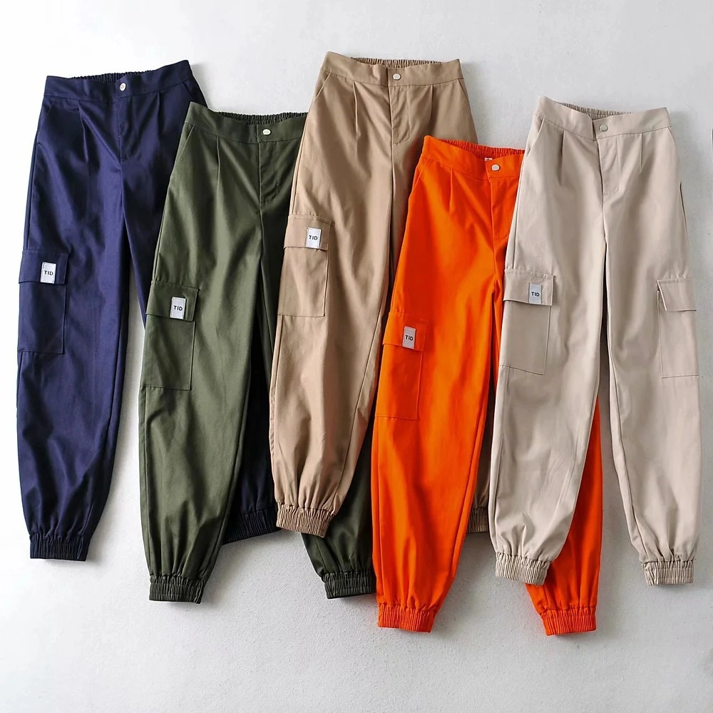 OEM Street Style Elastic Waist Trousers Women Casual Sweatpants Jogger Women's Cargo Suits