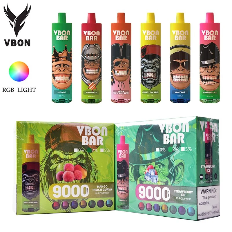 Precio de fábrica OEM/ODM de bolitas de 9000 18 ml New-Style desechables Mayorista de luz RGB Vape