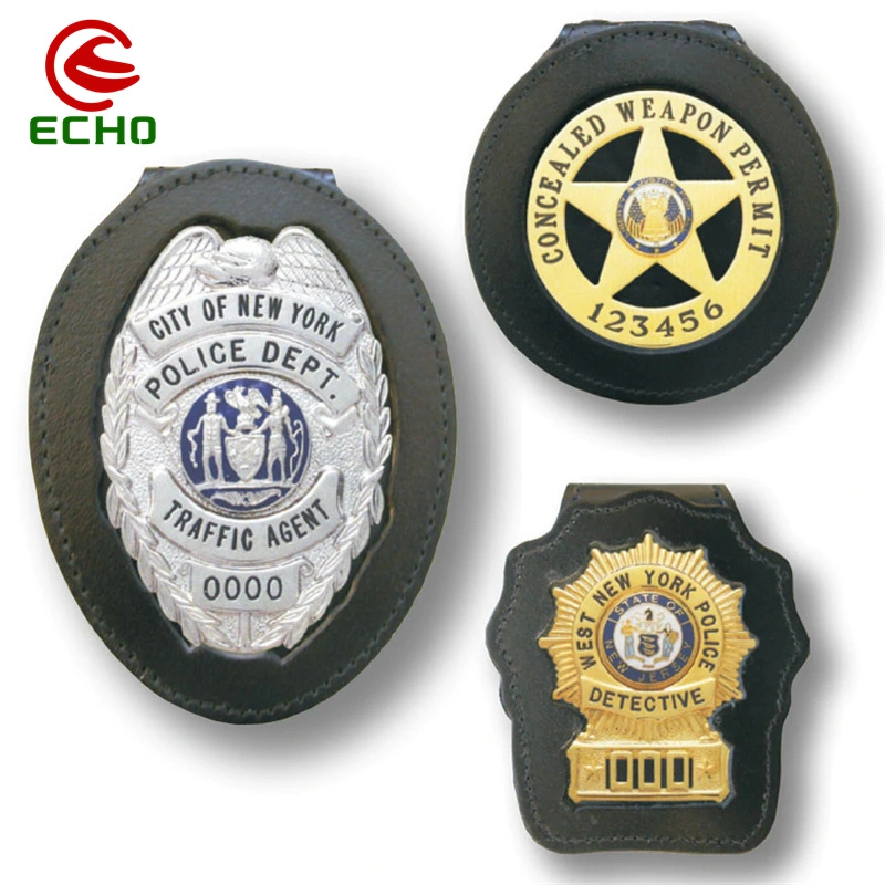 China Atacado logotipo personalizado Metal Souvenir Sheriff piloto Segurança Oficial Distintivo de pino de lapela militar Shield da Polícia