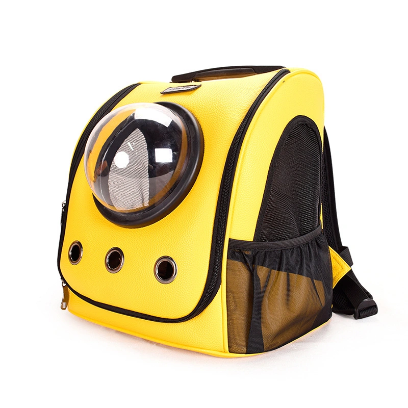 Espacio de mochila cómoda cabina transparente PU Breathablepet Pet Carrier