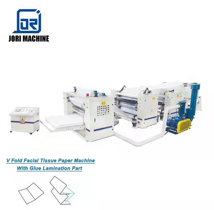 Facial Tissue Paper Folding Machine with Glue Lamination Part