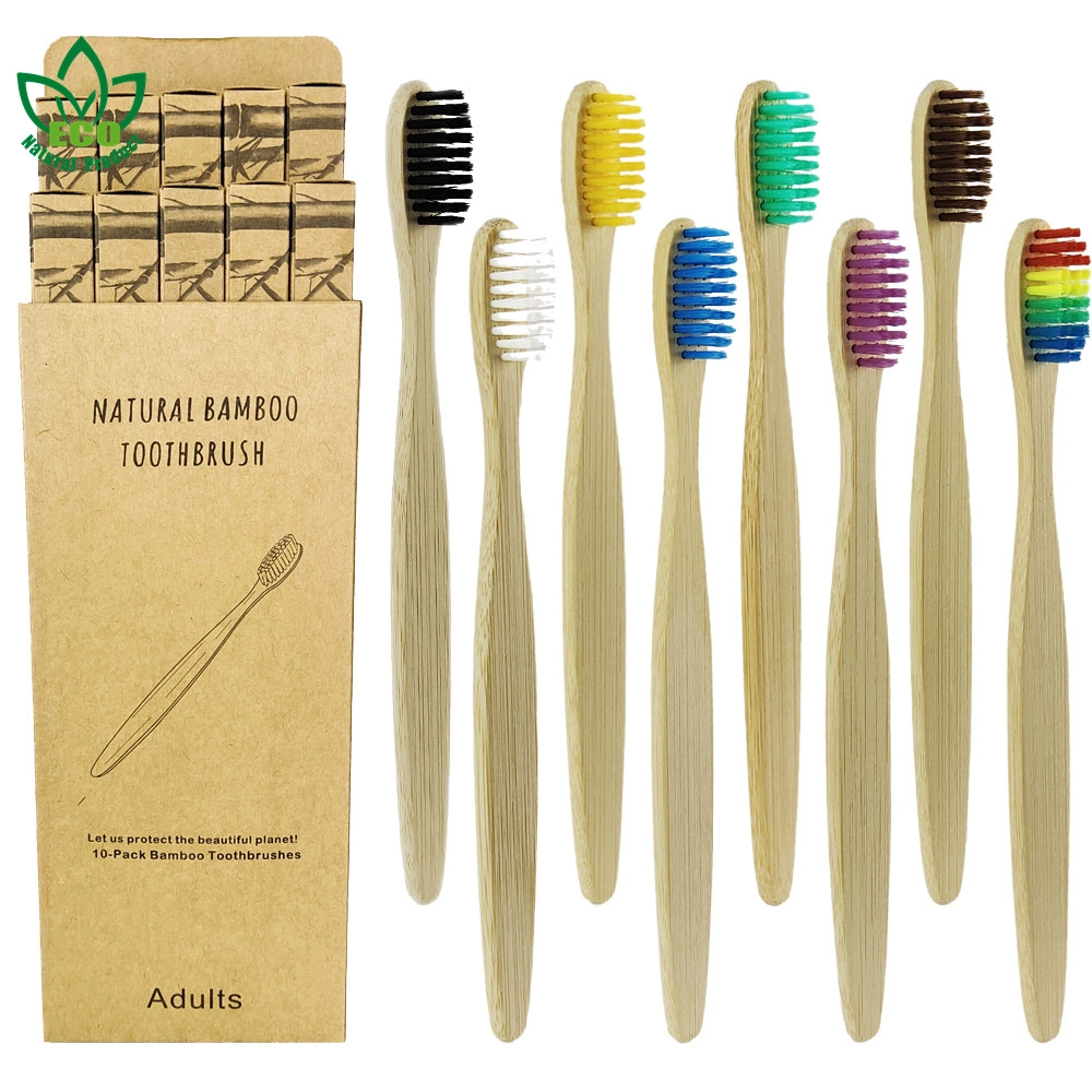 Eco-Friendly Disposable Custom Logo Travel Soft Natural Bamboo Toothbrush Set