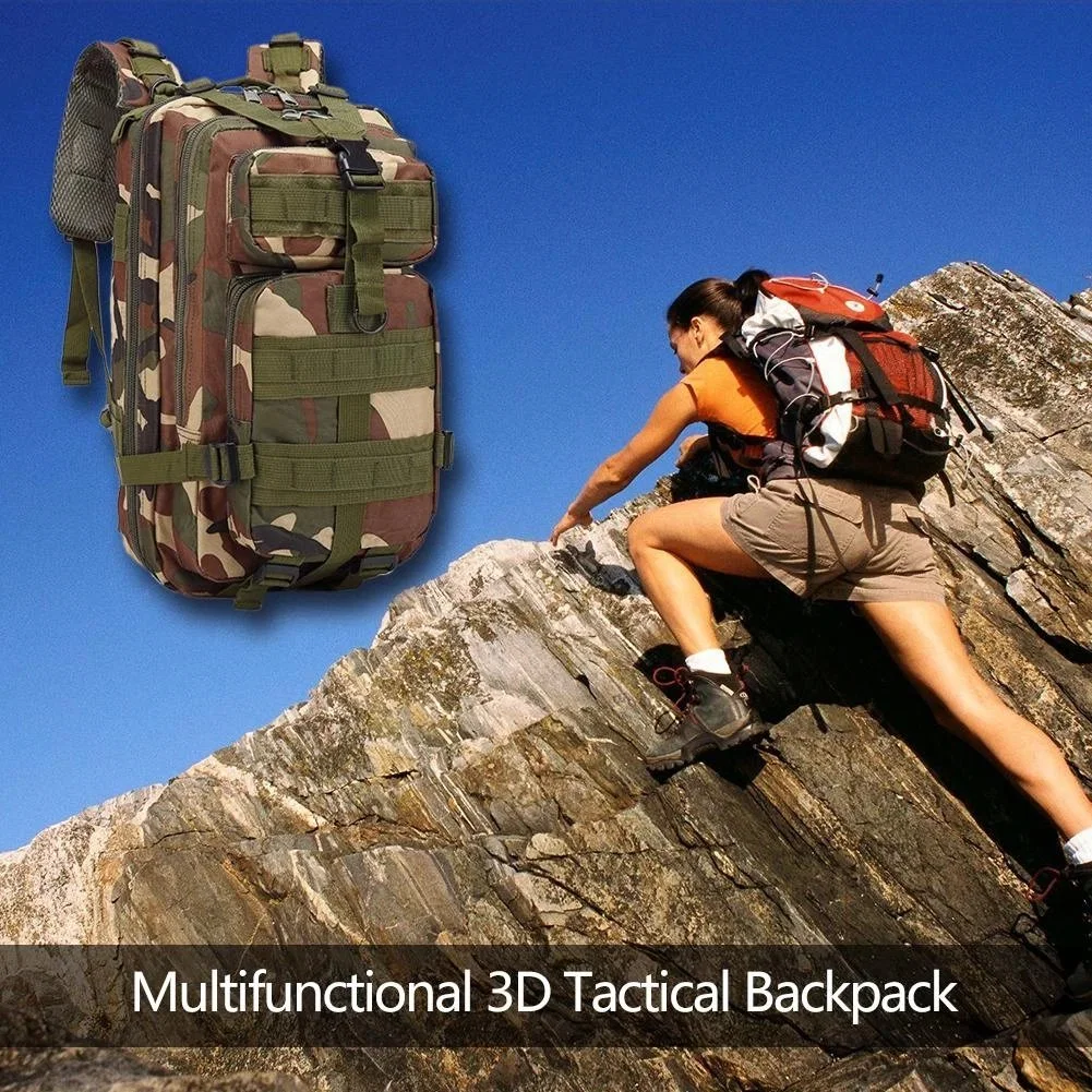 Durable Outdoor Bags Wear-Resistant Camping 3D Backpacks Outdoor Large Storage Knapsack 30L Climbing Travel Rucksack