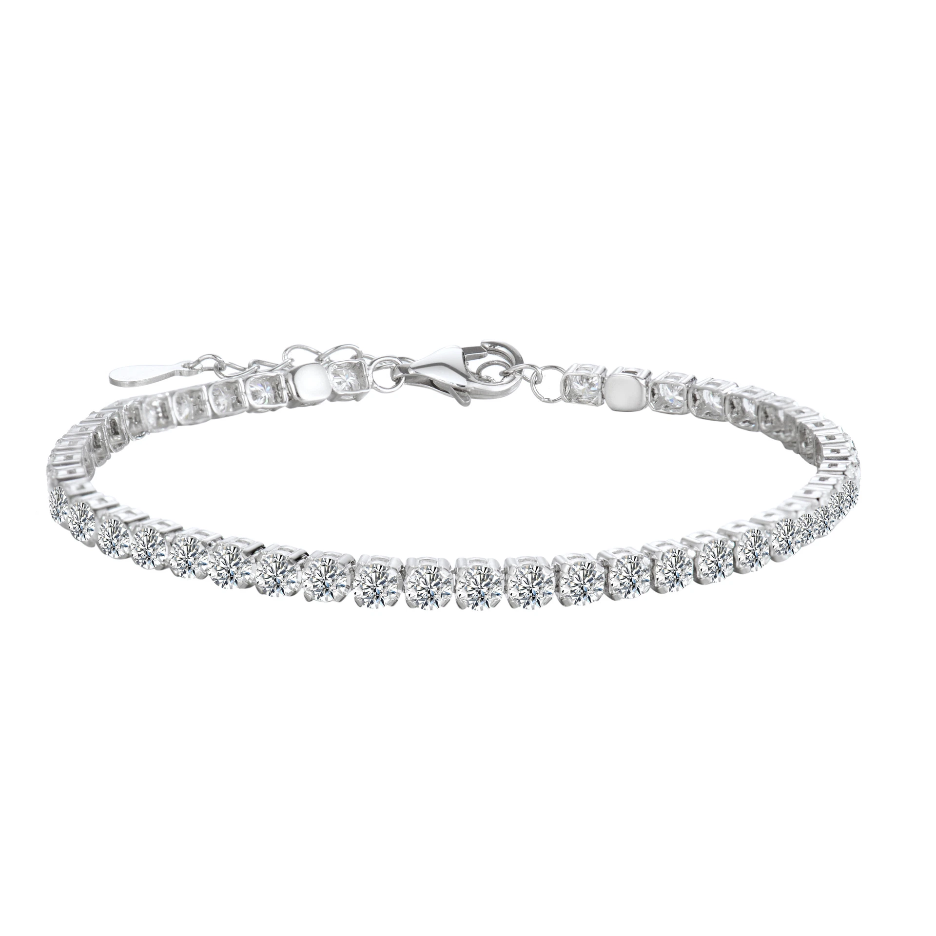 Moissanite Rounded Diamond Tennis Armbänder für Männer und Frauen Hip-Hop Trend ins Rap Single Row S925 Sterling Silber Armband