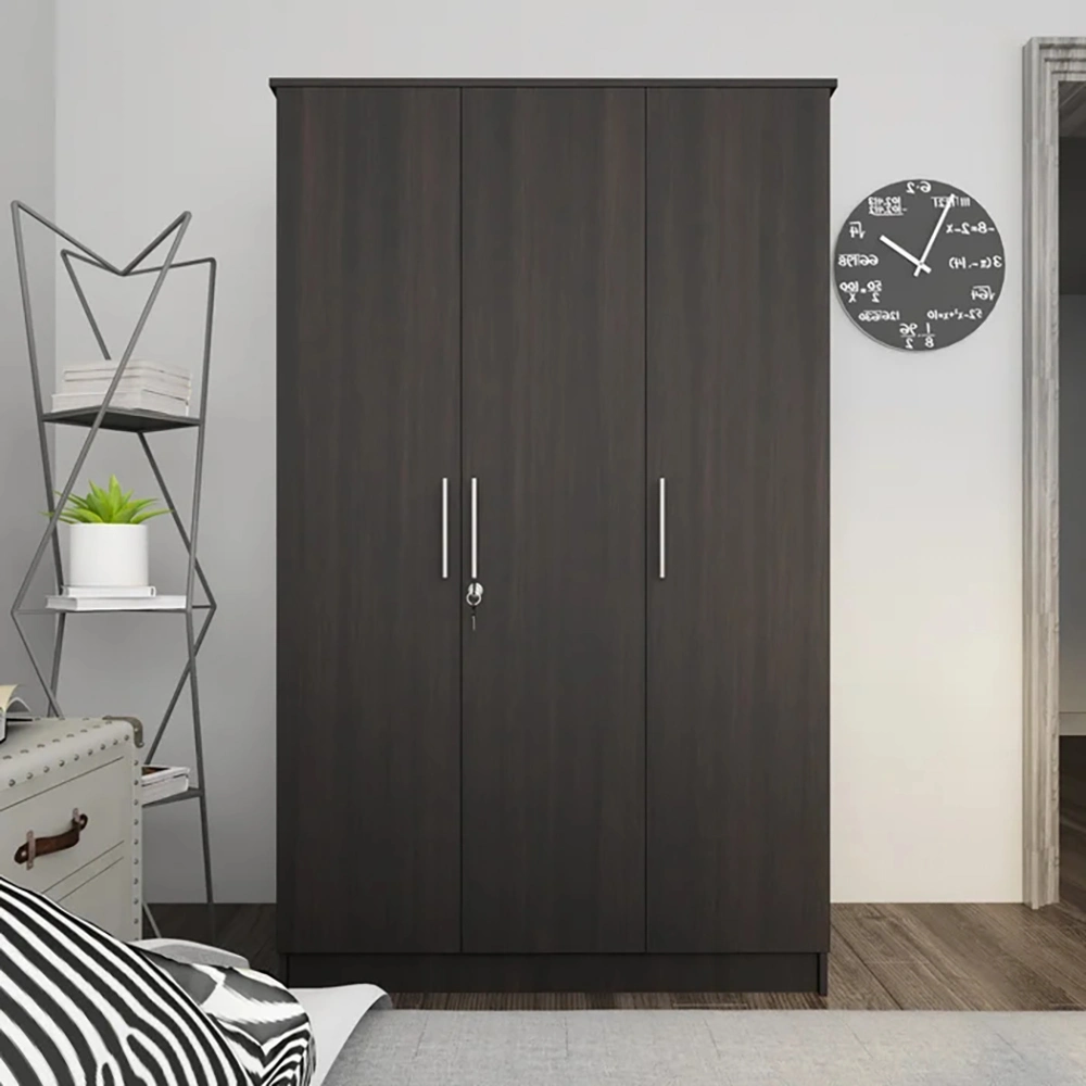 Wooden 3 Doors Large Locker Wardrobe Wholesale/Supplier with Rod/Shelf/Lock