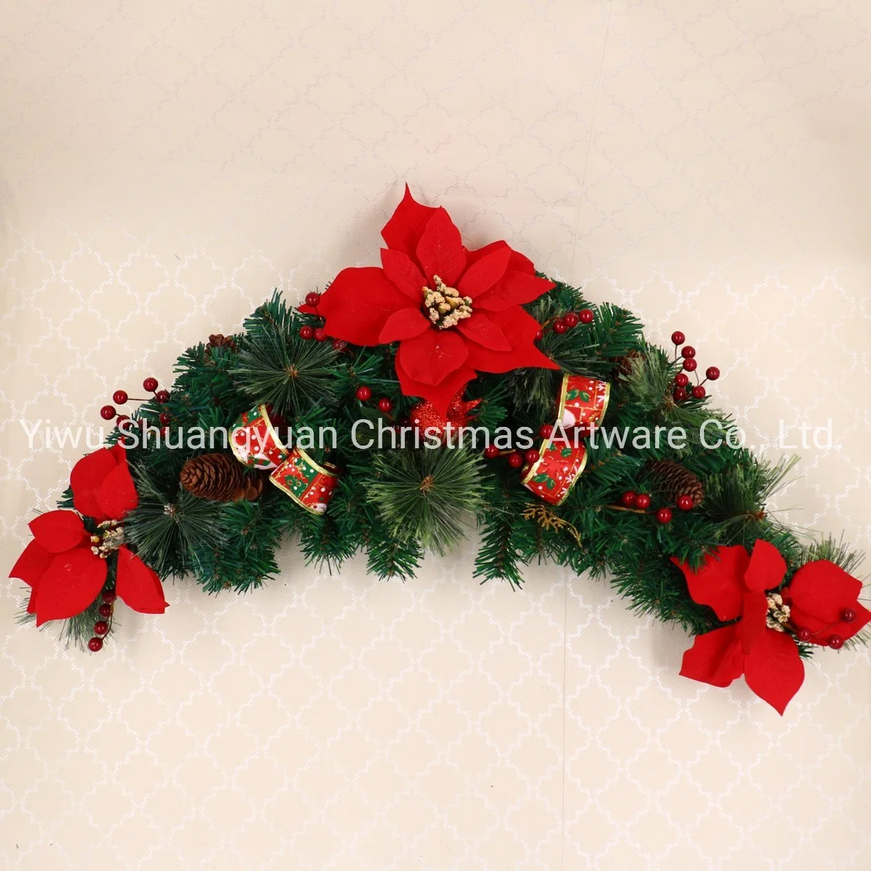 Christmas Wreath Garland Door Hanger Decorations for Home Outdoor 2021 New Year Xmas Decorating Supplies