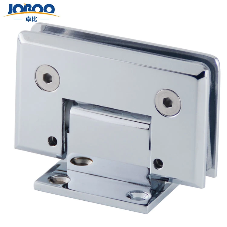 Joboo Zb541 Adjustable Customizable Chrome Satin Brass Wall Mount 90 Degree Tempered Glass Door Connector Hinges Bathroom Accessories