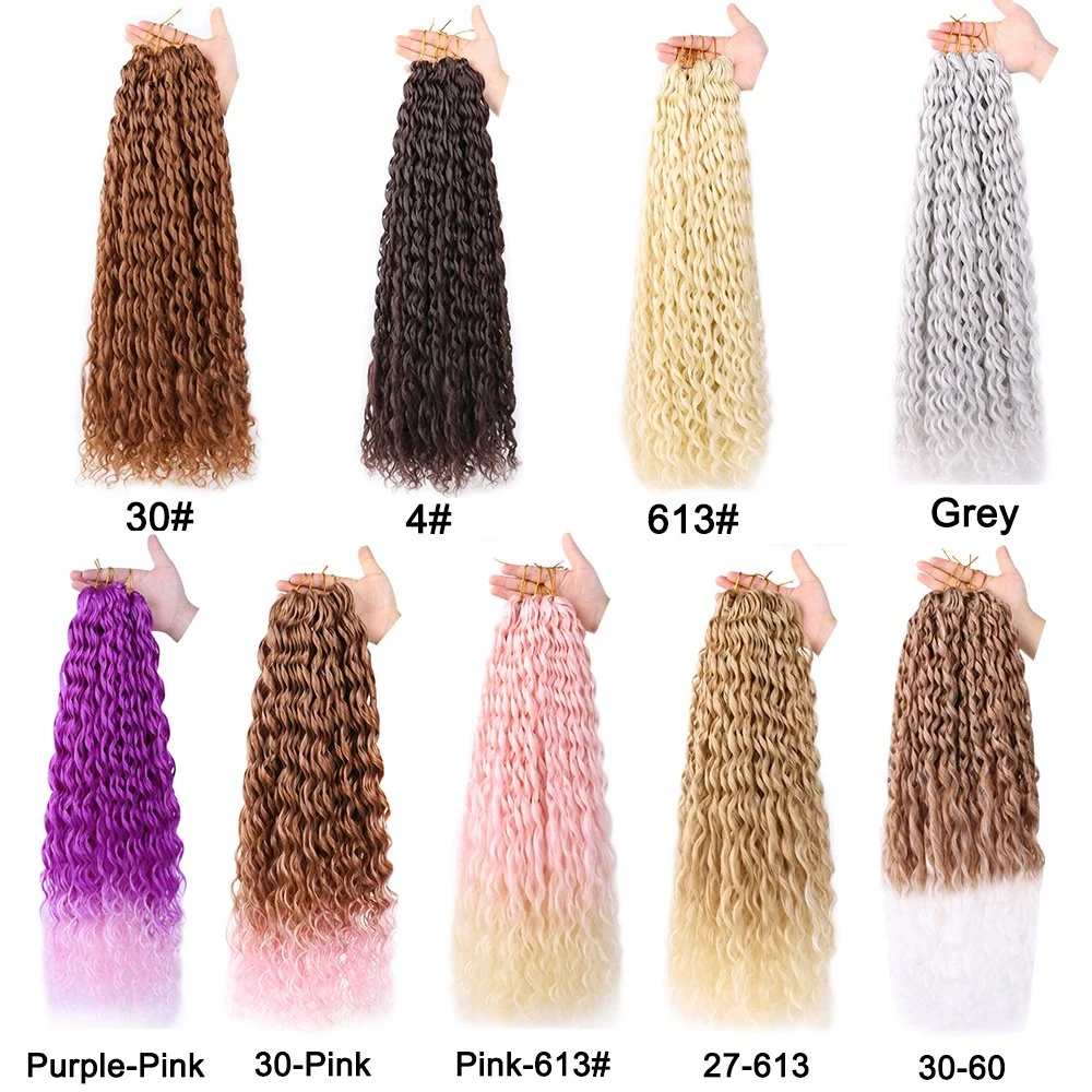 24 Inch Synthetic Crochet Hair Afro Curls Yaki Kinky Bulk Hair Soft Ombre Crochet Braiding Hair Extensions