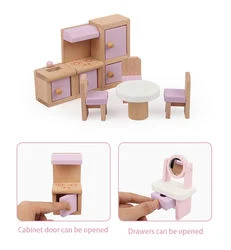 Miniature Doll House Factory Furniture Toys Wood Crafts DIY Room