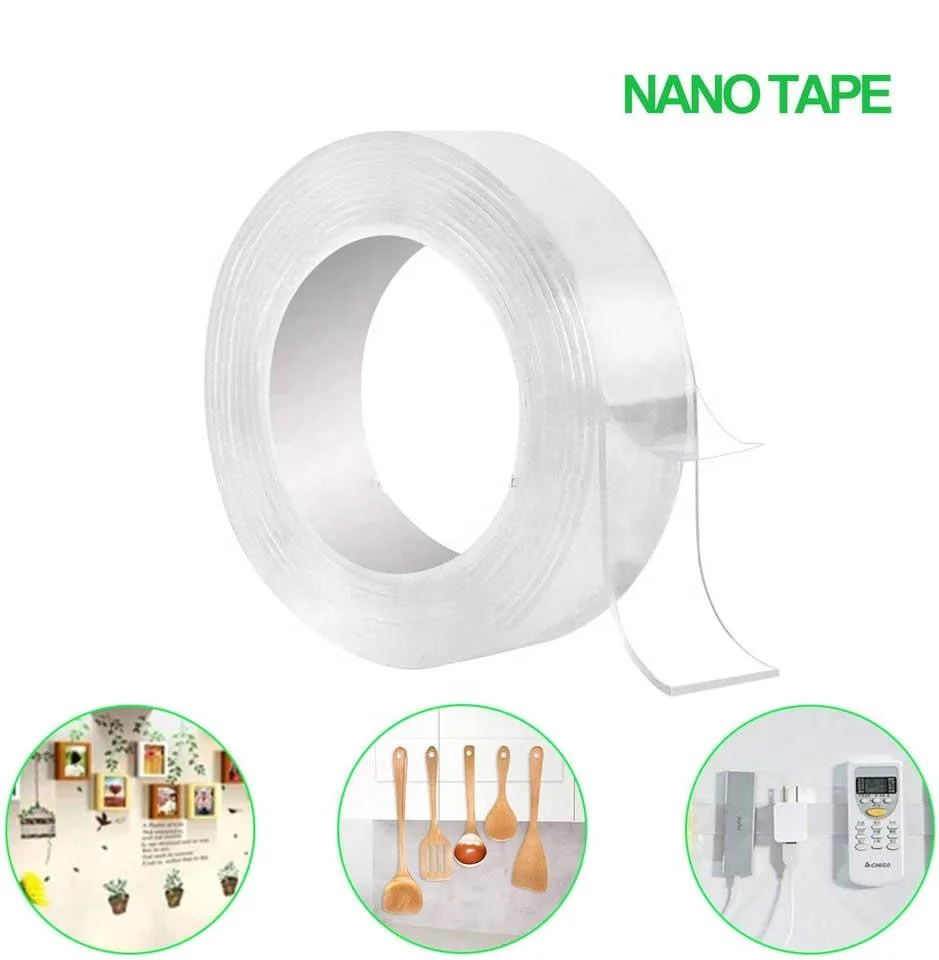 Double Sided Tape Heavy Duty Nano Removable Washable Gel Grip Tape Clear Sticky Adhesive Mounting Tape for Photo Frame