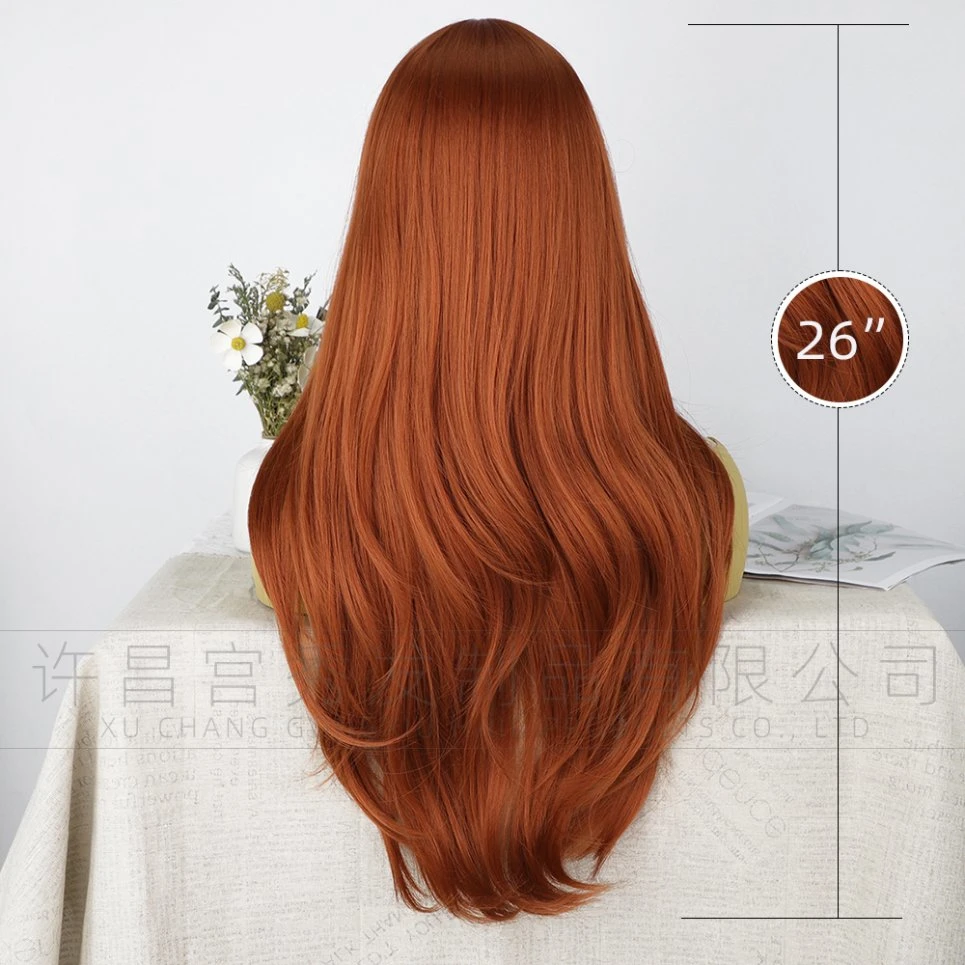 Cabelo sintético de onda natural Wigs resistente ao calor com estrondos Wig