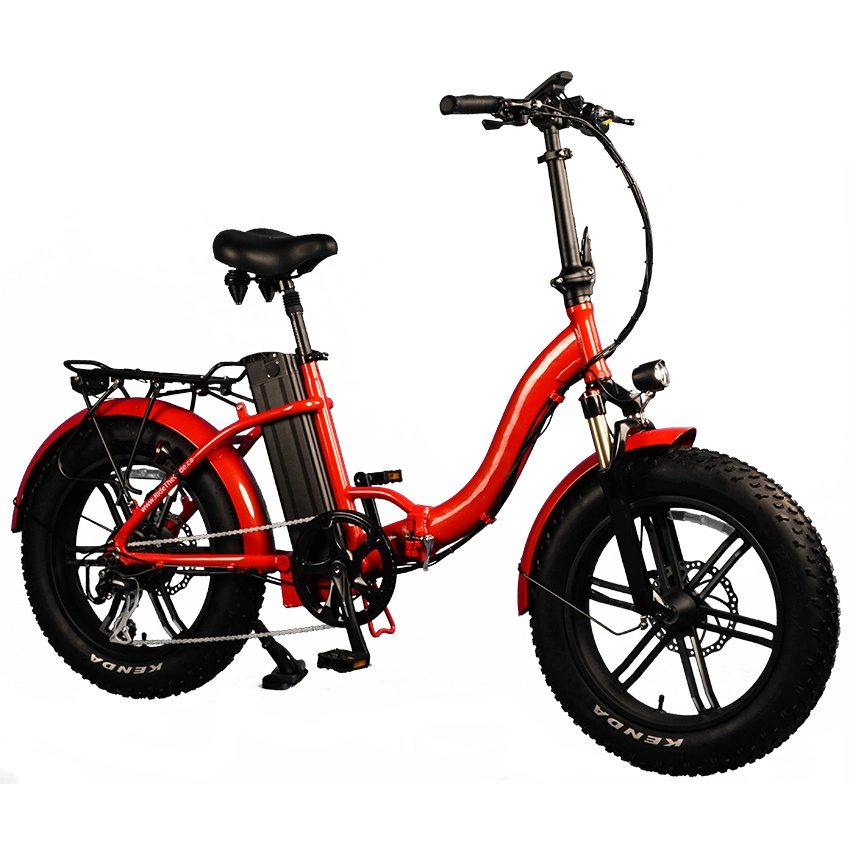 Two Seat Electric Folding Bicycle 20 Inch Fat Tire Electric Bicycle Throttle and Power Assisted Dual-Mode Electric Bike