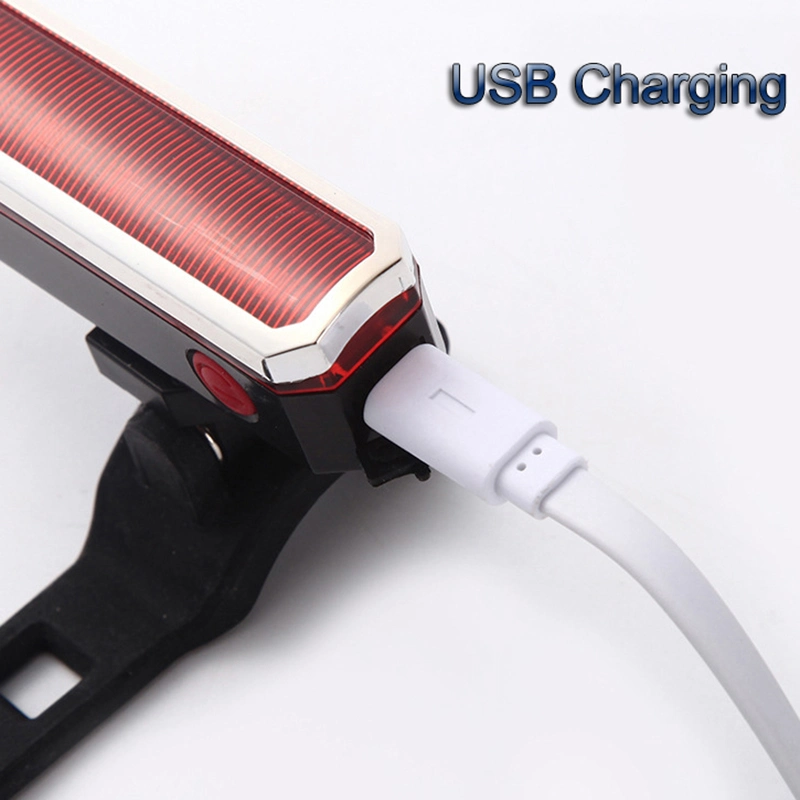 مصباح LED قابل لإعادة الشحن لدراجة USB، مصباح المؤخرة المقاوم للماء، ضوء وامض الأمان عند ركوب الدراجات