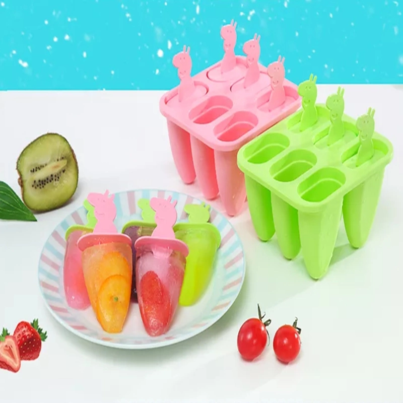 Moldes de alta qualidade Reusable Popsicle Plastic Ice Cream Makers Safe Molde durável do creme de gelo do pop do Dolly do DIY a-23