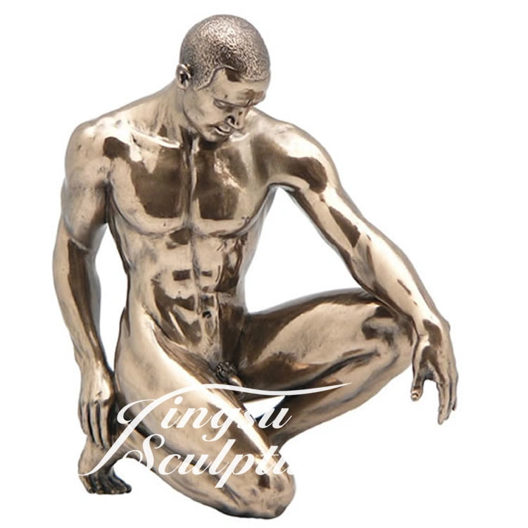 El precio bajo la estatua de tamaño de la vida de los hombres la escultura de bronce pulido desnuda