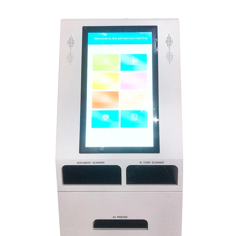 Pantalla táctil Cajero automático Servicio A4 Informe de impresión Terminal Tamaño Carta escáner de documentos Kiosk ATM máquina