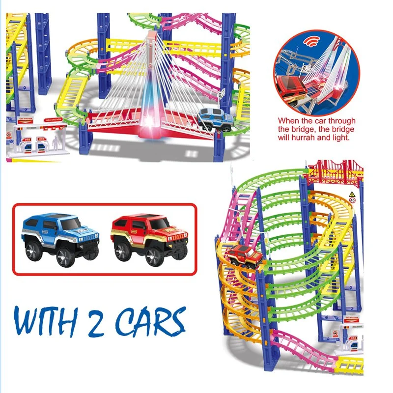 Hot Sale Newest coloré Rail électrique Slot Piste de course de voiture de course plastique Rail de guidage voiture jouet