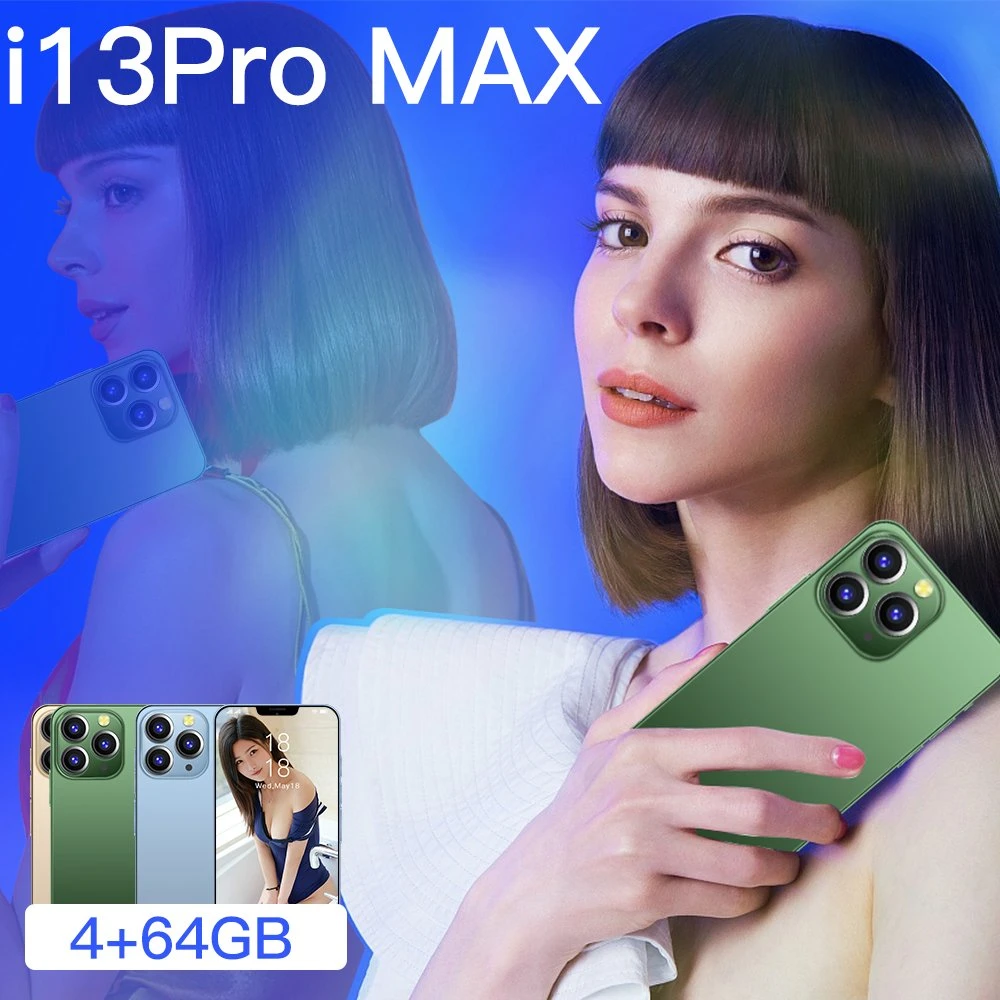 I13 PRO Max 6800mAh Battery 64GB 128GB Smart Phone 6.7 Inch Full Screen Face Unlock Mobile Phone