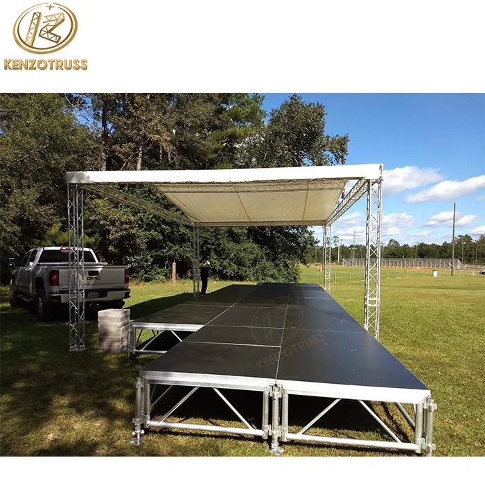 Aluminum Portable Modular Outdoor Event Moving Wood Truss Stage