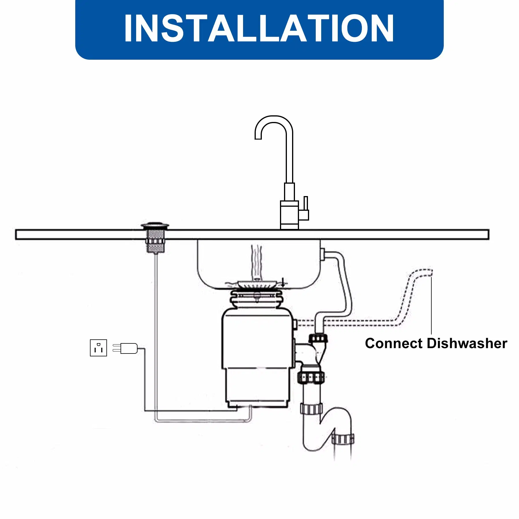 Stainless Steel Kitchen Sink Food Waste Garbage Disposal with CE/CB/RoHS