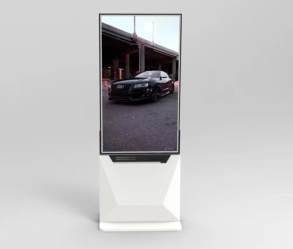 Напольная стойка 55дюйма Wireless Тотем Ультра тонкий двухсторонний Digital Signage реклама плеер ЖК монитор с сенсорным экраном киоска Qled OLED дисплей