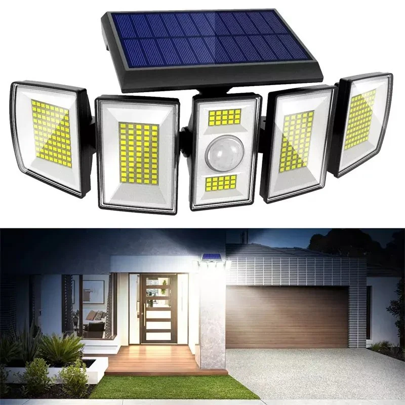 Candeeiro LED de indução de lâmpadas solares à prova de água para jardim no exterior