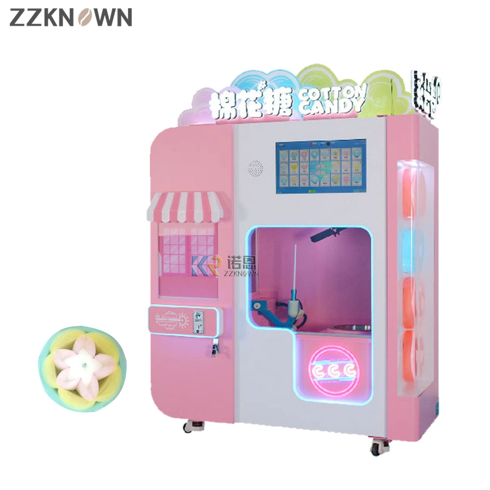 Vollautomatische Zuckerwatte Verkaufsmaschine für Verkauf kommerzielle Baumwolle Zuckermaschine Süssmarschall Schwamm Maker für Kinder
