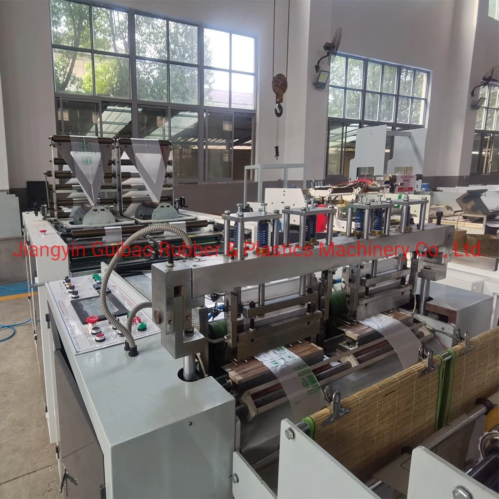 Double Lines Coreless in Roll Plastic Biodegradable Rolling Garbage Bag Making Machine