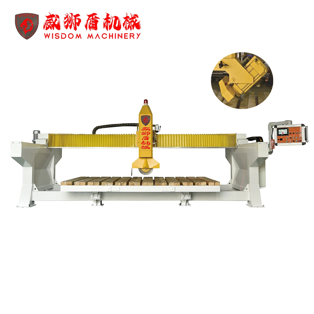 Wisdom Machinery Marble Granite Quartz Countertop Bridge Saw Tile Cutter Stone Cutting Machine with 2 Years Warranty