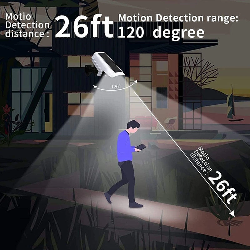 Control remoto de exterior Lámpara de Pared Sensor de movimiento de rotación de la simulación de la cámara Monitor LED de 77 luces solares